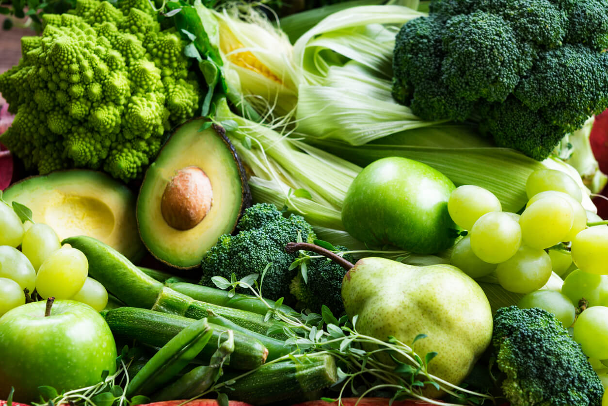 green fruits and vegetables