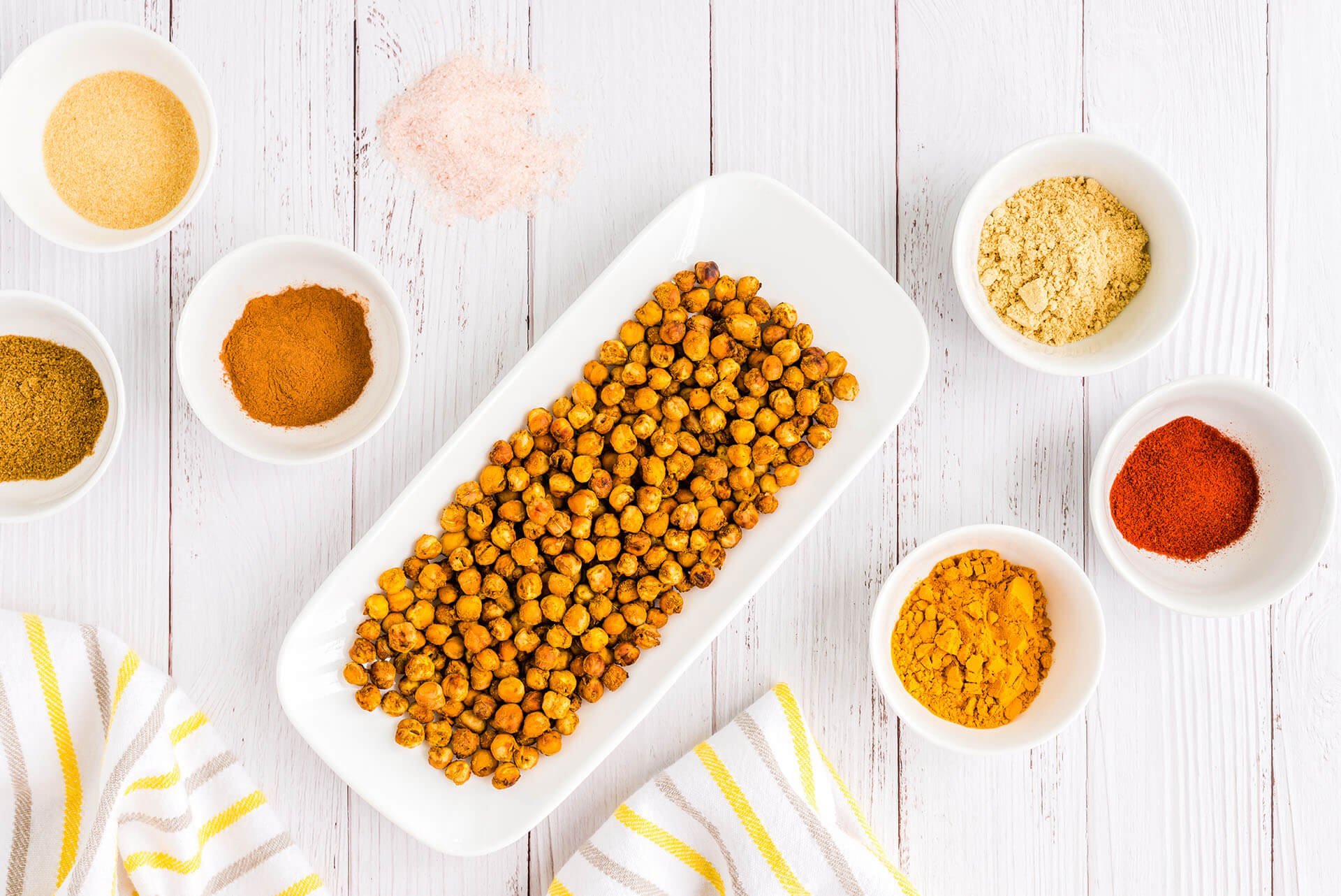 moroccan baked chickpeas on serving tray